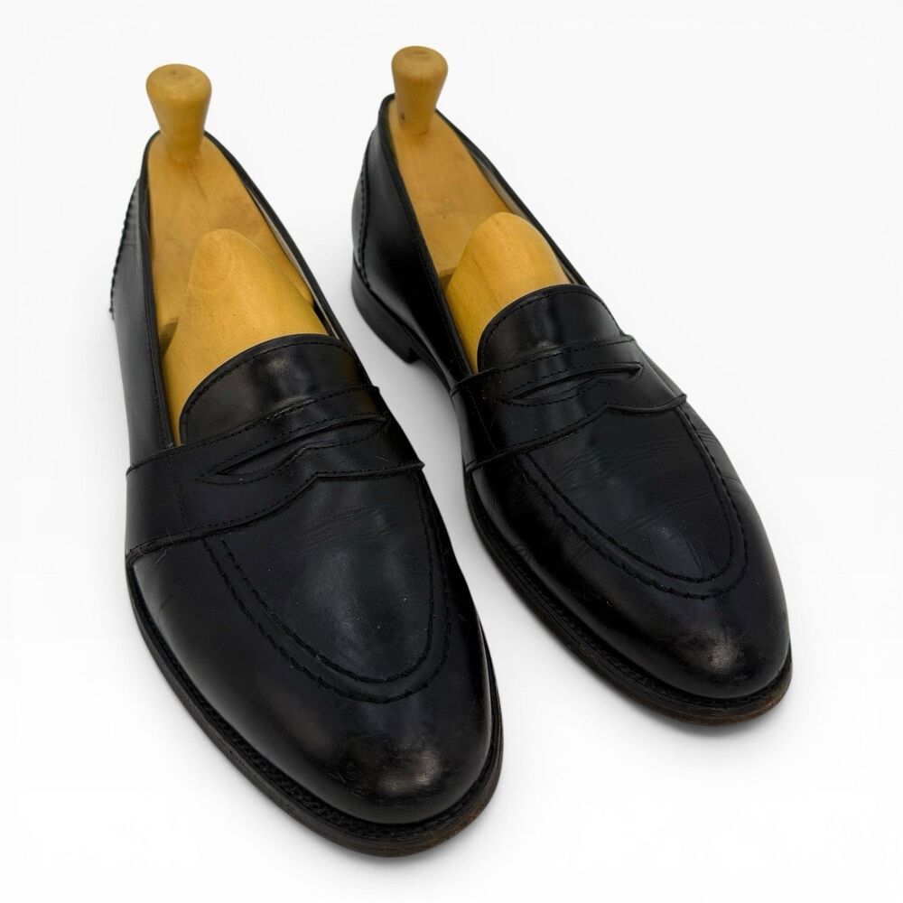 Alden 681 Full Strap Penny Loafers Black Calfskin Leather Slip On Mens 9.5 A/C